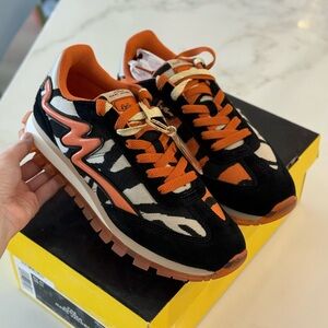 Marc Jacobs Black and Orange Jogger Sneakers
